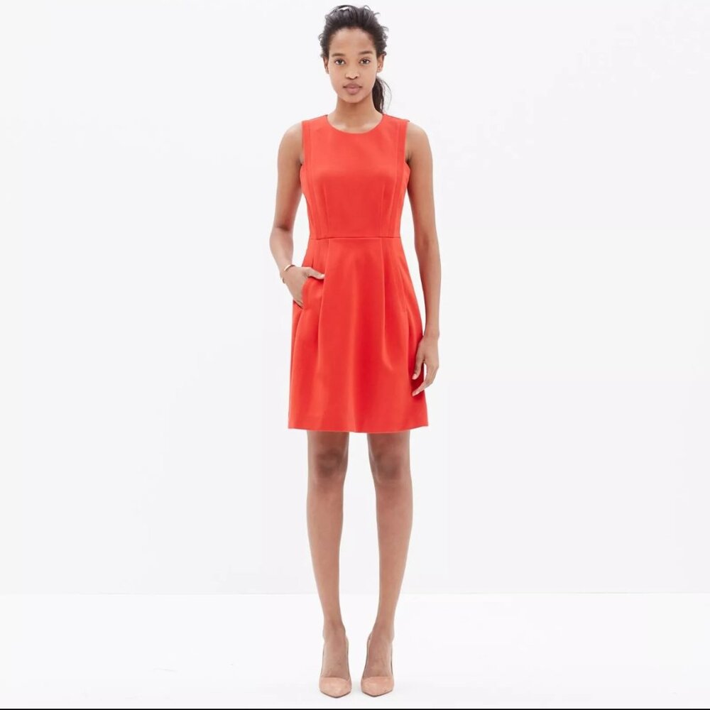 Madewell Classic Red Abroad Ponte Sleeveless Soft Stretchy Dress w/ Pockets Sz:4